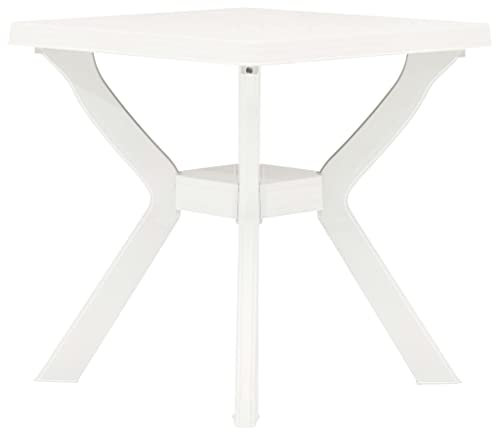 puraday Bistrotisch Weiß 70x70x72 cm Kunststoff Balkontisch Wetterfest Beistelltisch Gartentisch Kunststoff Gartentisch Plastik Esstisch Quadratisch Gartentisch Wetterfest
