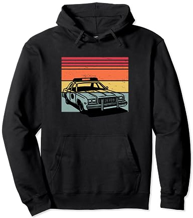 Police Car TV Cop Shows Vintage Retro 70s & 80's Sunset Pullover Hoodie