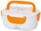 Clatronic® elektrische Lunchbox | Erwärmen von Speisen bis zu 75°C | Volumen ca. 1.7 Liter | inkl. Besteck | weiß/orange | LB 3719