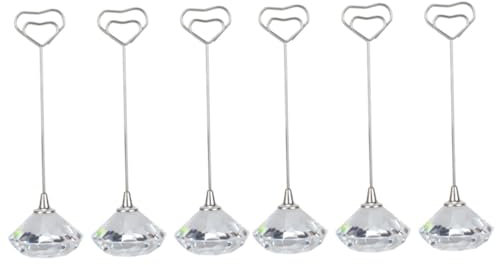 NUOBESTY 6 Stk Tischkartenhalter Aus Diamant Tischstreuer Aus Kristall Partydekoration Aus Klarem Acryl Kartenhalter Für Tischnummern Tischnamenhalter Bitkartenhalter Hochzeit