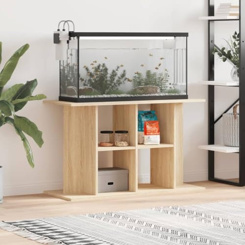 Festnight Aquarium Unterschrank mit Stauraum Aquariumständer 100 x 40 x 60 cm Aquariumschrank mit Fächer Sonoma Eiche Aquarium Mit Unterschrank Aquarium Stand Aquarium Tisch Ständer für Aquarium Holz