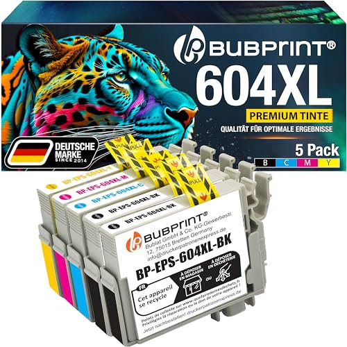 Bubprint 5 604XL Multipack Druckerpatronen kompatibel als Ersatz für Epson 604 XL für Epson Expression Home XP-2200 XP-2205 XP-3200 XP-4200 XP-4205 Workforce WF2910DWF WF2930DWF WF2935DWF WF2950DWF