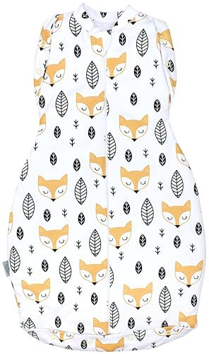 TupTam Baby Pucksack OEKO- TEX zertifizierte Materialien Swaddle Bag Wattiert Babyschlafsack 2.5 TOG unisex, Farbe: Wattiert 2.5 TOG/Füchse Orange, Größe: 3-6 Monate