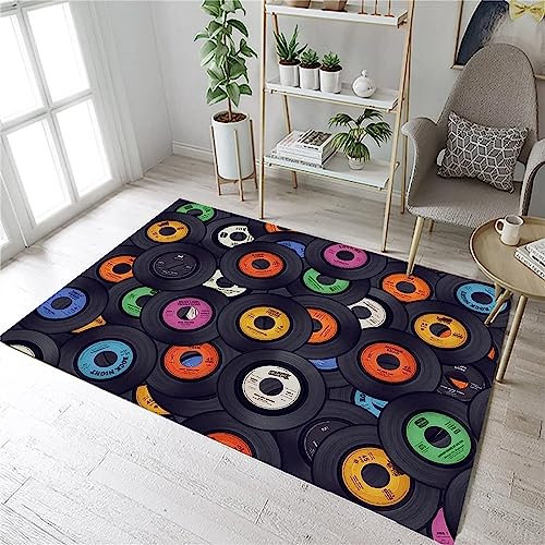 3D Disc-Kunst Kinder Jungen Teppich Schlafzimmer Dekorativ Kinderzimmer Wohnzimmer,Matten Krabbelmatte Modern Weichem Flanell Kinderteppiche Waschbar 50 X 80 cm / 19,6 X 31,5 Zoll -4N0Z+H7C