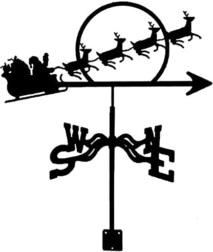 Generic Girouette en Métal en Bois, Extérieur Jardin Toit Paddock Décoration Girouette Creux Direction du Vent