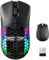 ELECGO Black Wireless Mouse, 2400 DPI Double-Mode 5.2 Bluetooth/Type-C Wired/2.4G with 2 Side Buttons, Programmable Macro Gamer Mouse with RGB Light for Laptop/PC/Mac