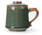 fanquare Ceramic Tea Cup with Infuser and Lid, Green Glaze Chinese Tea Mugs, Large Tea Steeping Mug for Home Travel 450ml