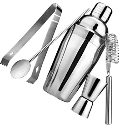 Hoement 5piezas Coctelera Colador De Acero Inoxidable Accesorios para Coctelería Medidor De Acero Inoxidable para Preparar Bebidas La Barra Cocina