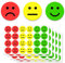 Casenly 2400 Stück 25mm Smile Stimmungsaufkleber, Smile und Traurige Aufkleber Sticker, Rote Gelbe und Grüne Aufkleber, Lächeln Aufkleber für Tagebuch Belohnung Aufkleber