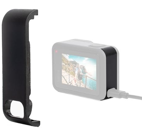 Houjunor Akkufachdeckel für GoPro Hero 8 Schwarz, staubdichte Durchgangstür Seitenkappe Batteriefachdeckel, Laden ohne Entfernen der Batterietür, Zubehör Reparaturteil für GoPro Hero