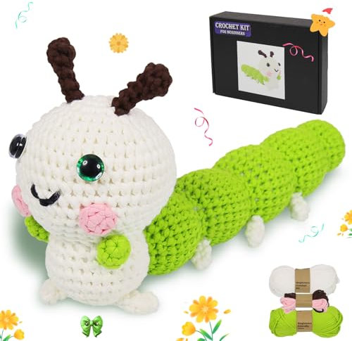 Posurry Häkelset für Anfänger, Tiere. Geeignet für Erwachsene und Kinder. Das maßgeschneiderte Garn ist ideal für Anfänger, enthält detaillierte Video-Tutorials und Illustrationen, es ist eine