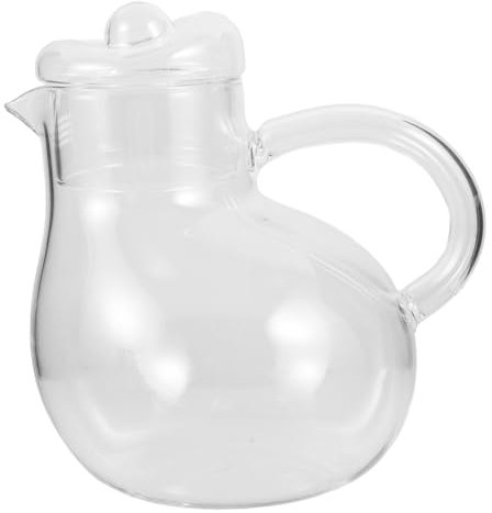 CRAFTHROU hervidor frío de pato tetera de gran capacidad botella transparente dispensador de agua para fiestas jarra de jugo de fiesta jarra de cristal grande tetera de flores Vidrio