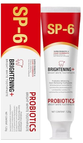 SP-6 Probiotic Whitening Toothpaste for Teeth Whitening and Gum Health, Daily Deep Clean & Stain Removal, Fresh Breath