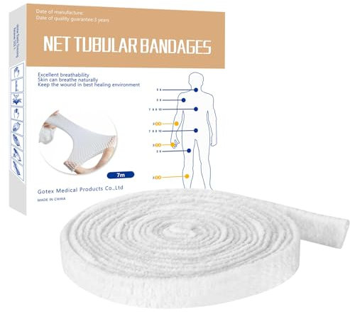 Elastische Netzbandage Bandage 7M x 2.5CM Elastischer Netz Wundverband Atmungsaktive Schlauchverband Für Arme Handgelenke