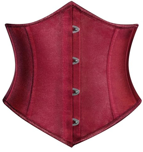 SCARLET DARKNESS Damen Ren Faire Corset Belt Halloween Karneval Mittelalter Miedergürtel Rotwein 44