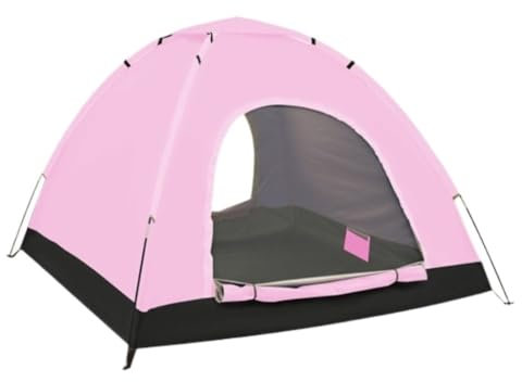 Zelt 3-4 Personen Einlagiges Großes Zelt Outdoor Camping Strand Outdoor Sonnenschutz Picknick Camping Zelt Markise Robust und Langlebig(Pink)
