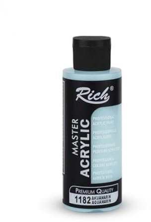 Rich Master Acrylfarbe 120 ml, Hochwertige, Geruchslose, Wasserbasierte Acrylfarbe mit Hoher Deckkraft, Schnell Trocknend und Ideal für Künstler, Hobbyprojekte und Dekorationen, Aquamarin