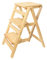 GAOXIONG ErWaad Klappbarer Tritthocker/Leiterstuhl mit 3 Stufen, Holz-Treppenstuhl für den Haushalt, sichere, rutschfeste Trittleiter, hoher Hocker, Werkzeug für Haus und Garten, Höhe 66 cm, strapazi