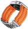 BINLUN Kompatibel mit Apple Watch Armband 42mm 41mm 40mm 38mm Geflochten 550 Paracord Stahl Sport Armbänder Kompatibel mit iWatch Series 10/9/8/7/SE2/SE/6/5/4/3/2/1 Herren Damen(Orange-Silber)