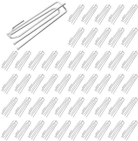 50 Piezas ganchos de cortina de acero inoxidable con 4 puntas/ganchos para sujetar cortinas y cortinas pesadas/Ganchos de Pliegues para Cortina/Ganchos para Colgar Cortinas