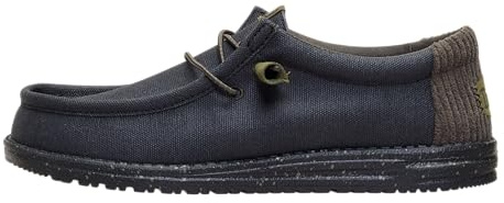 HEYDUDE Wally Stretch Sox för män - Casual Slip-On skor - Moccasin stil - Svart/Svart