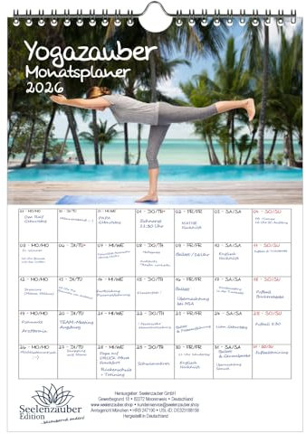 Yogazauber Planer DIN A4 Kalender für 2026 Yoga - Seelenzauber