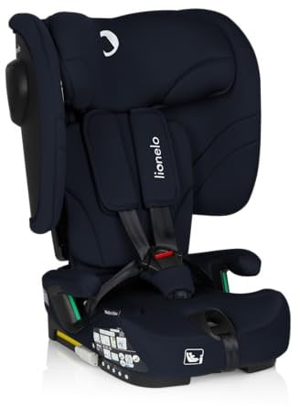 LIONELO NELLY I-SIZE Siège auto pliable avec ISOFIX pour enfants 76-150 cm (15 mois - 12 ans) Contraire de marche et arrière, sangle TT, protection latérale, réglage de l'appuie-tête et du dossier