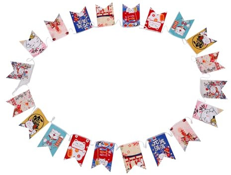 MUCKLILY Japanisches Restaurant Banner Hängendes Banner Mit Glückskatze Japanische Dekoration Für Izakaya Und Sushi Restaurants