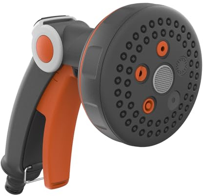 G.F. Srl, XL SELECTOR Bewässerungspistole ideal für Garten, Pflanzen und Blumen mit 5 Düsen und großem Wahlschalter, aus Kunststoff und Gummi. Hergestellt in Italien