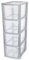 Khanary 4 Drawer Plastic Storage Unit A5 Medium Tower Desktop Organzier Cosmetics Shaving Kit Organizer-Conserving Desk- A5-documents,notebooks,pads,stationery,gadgets,craft- 62Hx19Wx25D