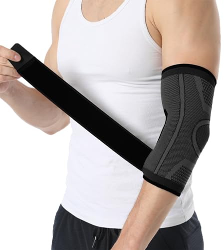 NuCamper 1 par Armbågsstöd, Tennisarmbåge för Män och Kvinnor, Armbågsskydd, Justerbart Armbågsstöd, Sport Kompressionsärmar, Armstabilisator för Tendinit, Artrit, Skada, Återhämtning, Golfare