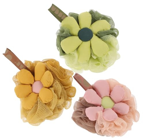 Beaupretty 3pièces Éponge De Bain Luffa Forme Fleur Lot Pour Douche Exfoliation Corps Nettoyage Salle Bain Garçon Fille Garçon Fille Femme