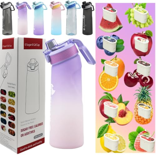 Putextile 3.0 Botella De Agua Con 1 CáPsula De Sabor, Material Tritan Juego De Inicio De 700 Ml, Botellas De Bebida Sin Bpa, Adecuado para gimnasios y escuelas (Color J+1 Random POD)