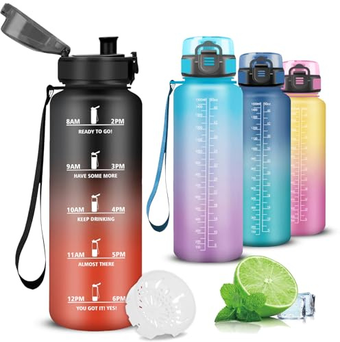 Mujigaga Water Bottle, 1 5 Litre Sports Water Bottle, Leak-Proof, Easy to Clean, Suitable for Carbonated Drinks, Water Bottle for Bike, School, Camping, Hiking, Running