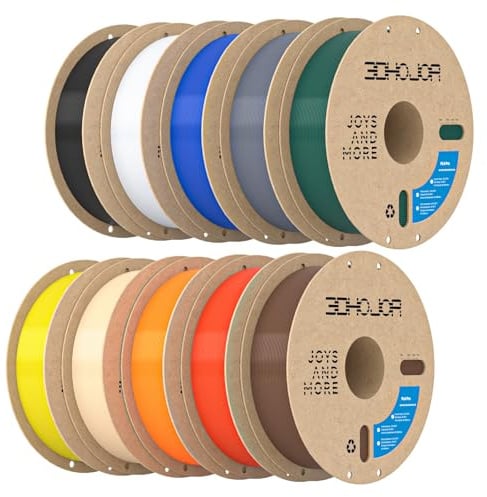 3DHoJor PLA+ Filament 1.75mm 10KG 10 Farben 3D Druck Filament PLA Plus | 1KG/Spule 10er Set, Hohe Zähigkeit, Hohe Schlagfestigkeit, Stärker und Belastbar, Maßgenauigkeit ±0,02mm