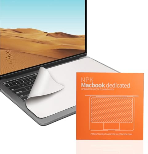 Protector de Pantalla para Teclado para MacBook Pro 15/16 – Paño de Limpieza, Protección Eficaz contra Huellas de Teclado, Suciedad y Marcas de Dedos (34 x 22,5 cm)