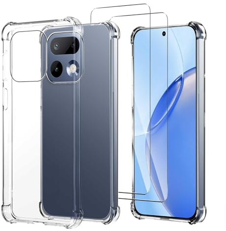 JDXHFF Funda Compatible con Realme 16 Pro 5G (6.78) Transparente | con 2 Piezas Vidrio Templado Película Protectora - Carcasa Silicona TPU Suave Caso Case Clear Cover