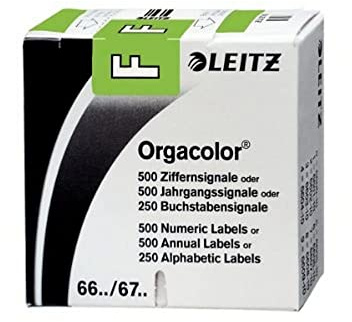Leitz 66151000 Orgacolor Buchstabensignal F, 250 Stück, grün