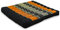 livasia Sitzkissen Stuhlauflage groß - 50x50x6cm - Bodenkissen Indoor/Outdoor, Meditationskissen Yogakissen, Stuhlauflage für Palettenmöbel, Steppkissen für Stuhl und Bank (Schwarz/Orange)