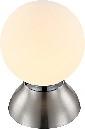 LED Schreib Tisch Lampe Leuchte Nickel Matt Chrom Glaskugel Wohn Schlaf Zimmer