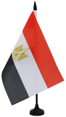 AZ FLAG - Tischflagge Ägypten - 21x14 cm - Arabische Republik Ägypten Tischfahne 14 x 21 Cm - Flaggen