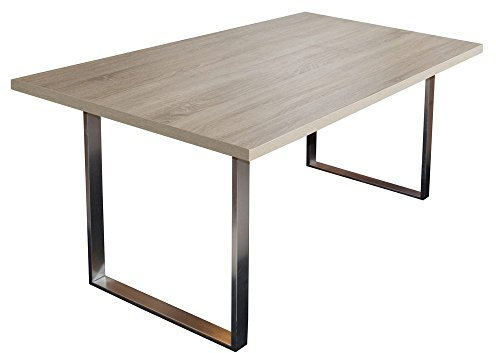 Esstisch Steel 200x100 cm Eiche sägerau - Stahlfuß