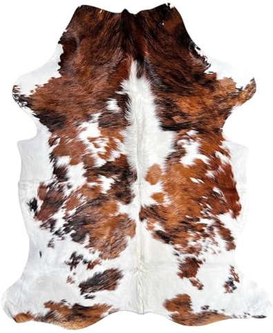 rodeo Grand tapis en peau de vache véritable – Grand tapis en peau de vache véritable pour salon et chambre à coucher – Tapis occidental pour une ambiance naturelle de décoration d'intérieur