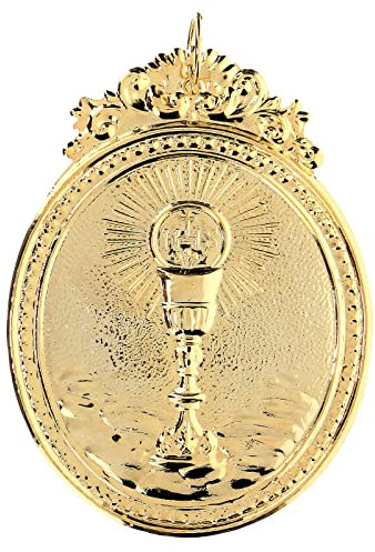 Medaillon für Bruderschaften Kelch mit Hostie und IHS, Vergoldet