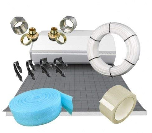 Fußbodenheizung Set Tackersystem Warmwasser Rolljet Dämmung Aluverbundrohr PE-RT geeignet für Fläche 20 m² Fußbodenheizung