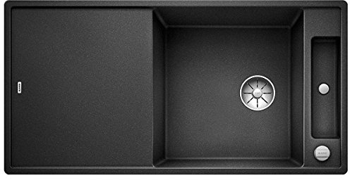 BLANCO AXIA III XL 6 S-F | Granitspüle aus SILGRANIT anthrazit | mit | [99x50x20,2 cm] | für 60 cm breite Unterschränke | mit Holzschneidbrett | Reinigungsfreundlich | Einbauart: Flächenbündig