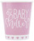 Unique Party 73366 - Gobelets en Carton - 266 Ml - Baby Shower À Thème Cœurs Roses - Paquet de 8