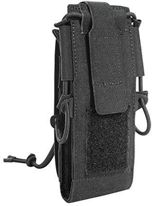 Tasmanian Tiger TT Digi Radio Pouch Molle-kompatible, extrem Flache Tasche für Digitale Funkgeräte mit Display-Schutz aus Vinyl (Black)