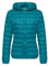 Wantdo Femme Veste en Duvet Manteau Matelassé à Capuche Léger Compressible Veste Coupe-Vent Isolée de Montagne à Capuche Mince Veste d'Extérieur Courte,Bleu Turquoise A,S