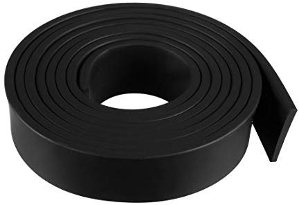sourcing map Bande Étanchéité Solide Rectangle Caoutchouc 15mm Large 2mm Épais 1 Mètre Long Noir